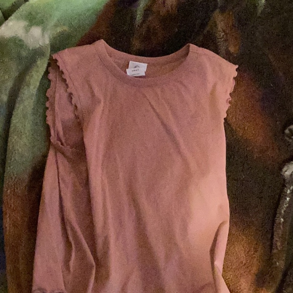 Ruffled Sleeve Pink Top